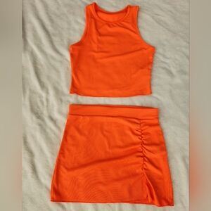 Vibrant Orange Two-Piece Set